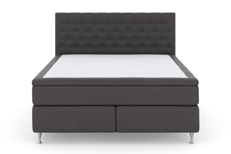 Komplett Sengepakke Choice No 6 160x200 Fast Watergel - Mørkegrå|Sølvben - Komplett sengepakke - Kontinentalsenger