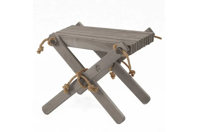 Fotpall EcoFurn Lilli Bjørk Oljet Grå, Bjørk Oljet Grå