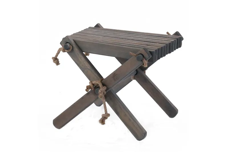 Fotpall EcoFurn Lilli Furu Oljet Grå, Furu Oljet Grå