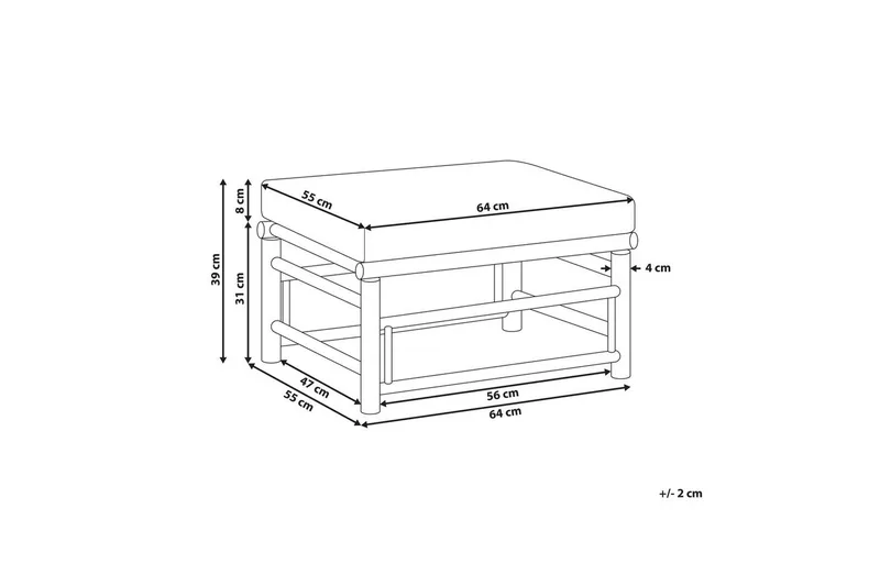 Hagefotskammel Cerreto Beige/lyst tre - Beige/lyst tre - Hagemøbler & utemiljø - Øvrig hagemøbler - Moduler