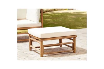 Hagefotskammel Cerreto Hvit/lyst tre - Hvit/lyst tre - Hagemøbler & utemiljø - Øvrig hagemøbler - Moduler