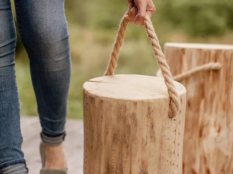 Hillerstorp EcoFurn stubbe Pölkky 60 cm Ø25–35 cm - Natur - Hagemøbler & utemiljø - Øvrig hagemøbler - Moduler - Fotskammel & krakk utendørs
