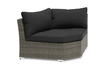 Hjørnedel Wisconsin Rund Kunstrotting/Grå - Hvit - Hagemøbler & utemiljø - Øvrig hagemøbler - Moduler