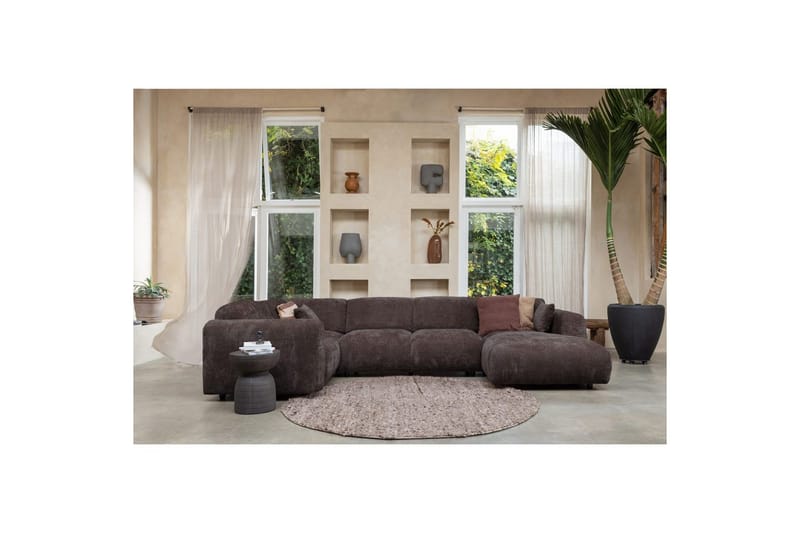 Hjørnesofa Sky - Varm brun, Venstre - Møbler - Sofaer - Hjørnesofaer - Hjørnesofa med divan