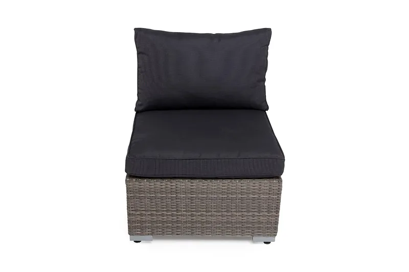 Midtmodul Wisconsin Kunstrotting/Grå/Brun - Grå - Hagemøbler & utemiljø - Øvrig hagemøbler - Moduler - Midtmodul hagesofa