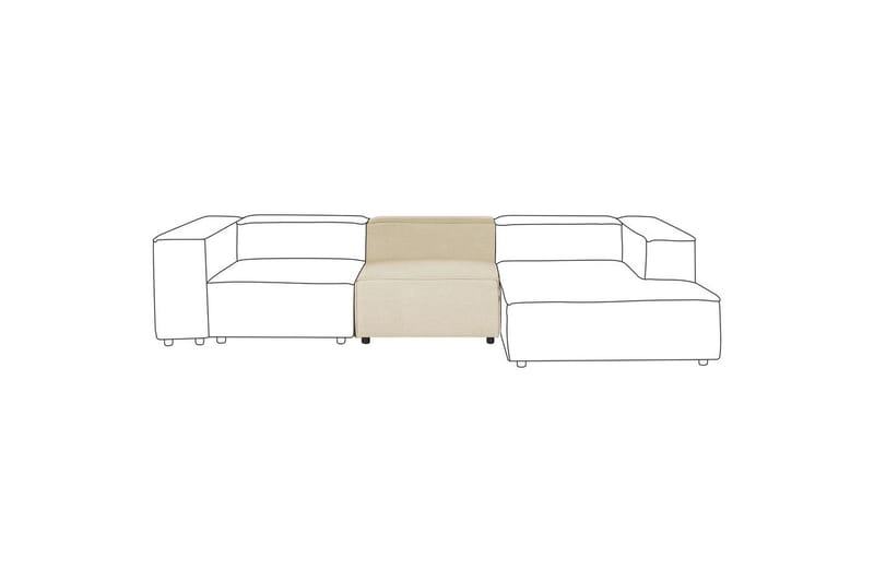 Mittmodul Beliani Aprica Beige||Black - Hagemøbler & utemiljø - Øvrig hagemøbler - Moduler - Midtmodul hagesofa