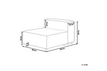 Mittmodul Beliani Aprica Beige||Black - Hagemøbler & utemiljø - Øvrig hagemøbler - Moduler - Midtmodul hagesofa
