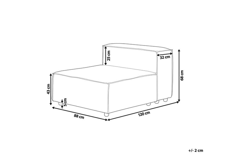 Mittmodul Beliani Aprica Beige||Black - Hagemøbler & utemiljø - Øvrig hagemøbler - Moduler - Midtmodul hagesofa