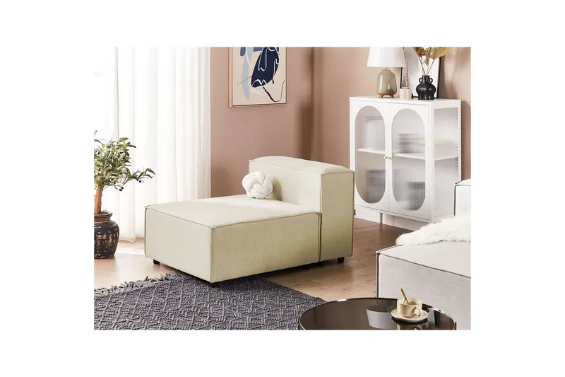 Mittmodul Beliani Aprica Beige||Black - Hagemøbler & utemiljø - Øvrig hagemøbler - Moduler - Midtmodul hagesofa