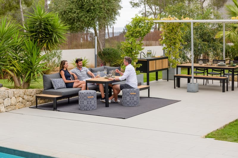 Portals Modulsofa Utendørs 3-seter - Svart - Hagemøbler & utemiljø - Loungemøbler - Loungesofaer