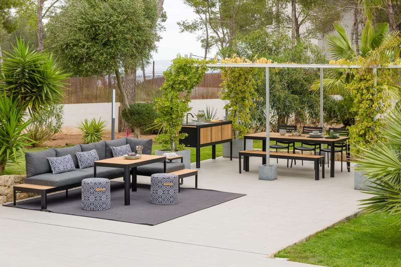 Portals Modulsofa Utendørs 3-seter - Svart - Hagemøbler & utemiljø - Loungemøbler - Loungesofaer