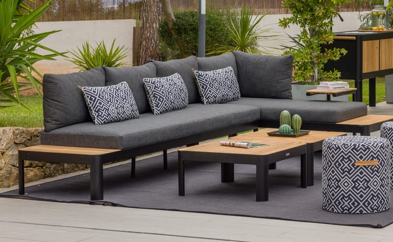 Portals Modulsofa Utendørs 3-seter - Svart - Hagemøbler & utemiljø - Loungemøbler - Loungesofaer