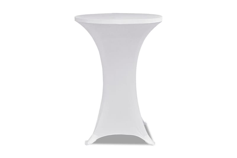 Bordduk for høyt bord 2 stk hvit stretch Ø 80 - Hvit - Overtrekk hagemøbler