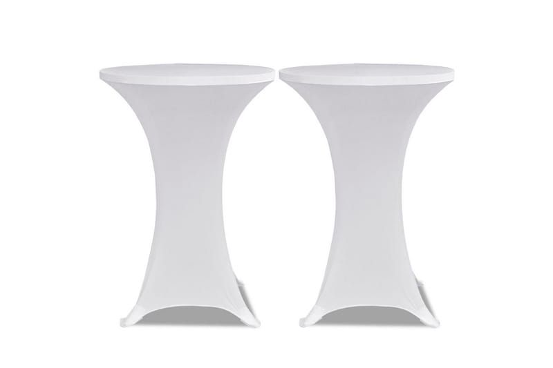 Bordduk for høyt bord 2 stk hvit stretch Ø 80 - Hvit - Overtrekk hagemøbler