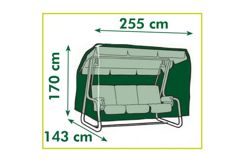 Nature Hagemøbeltrekk for verandahusker 255x170x143 cm - Hammockbeskyttelse