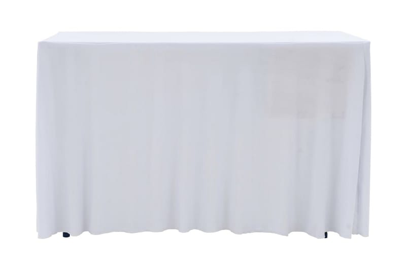 Elastisk bordduk med skjørt 2 stk 120x60,5x74 cm hvit - Hvit - Overtrekk hagemøbler