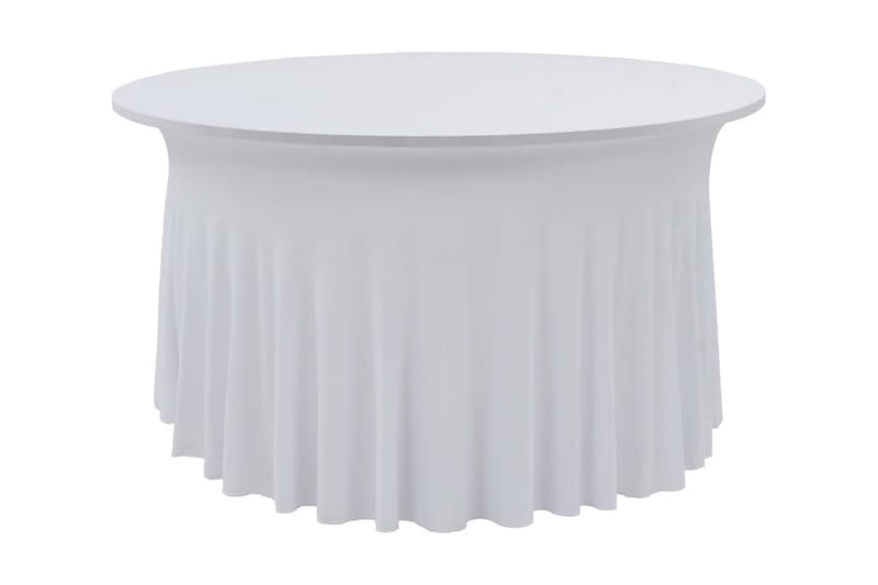 Elastisk bordduk med skjørt 2 stk 150x74 cm hvit - Hvit - Overtrekk hagemøbler