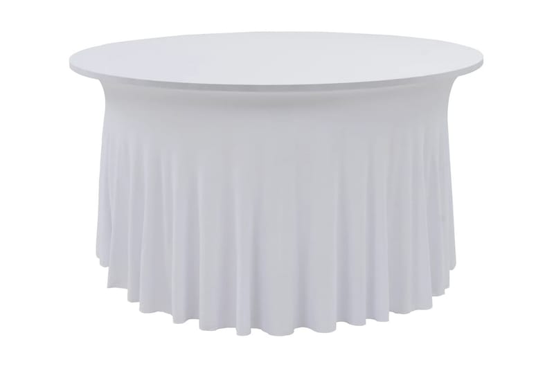 Elastisk bordduk med skjørt 2 stk 180x74 cm hvit - Hvit - Overtrekk hagemøbler