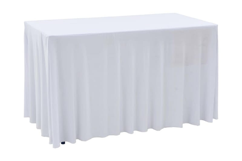 Elastisk bordduk med skjørt 2 stk 243x76x74 cm hvit - Hvit - Overtrekk hagemøbler