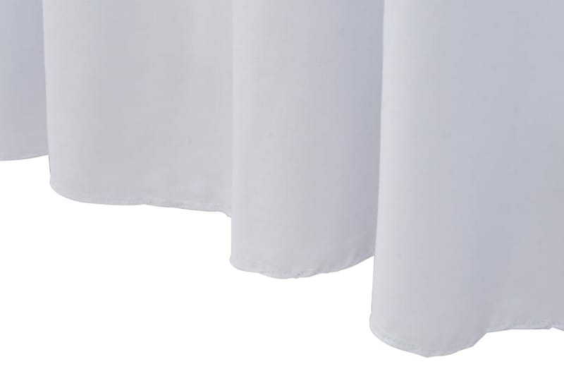 Elastisk bordduk med skjørt 2 stk 243x76x74 cm hvit - Hvit - Overtrekk hagemøbler