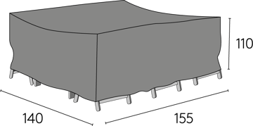 Hillerstorp Møbeltrekk 155x140x110 cm Grå - Hillerstorp - Hagemøbler & utemiljø - Øvrig hagemøbler - Møbelbeskyttelse - Overtrekk hagemøbler