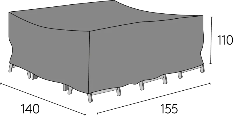 Hillerstorp Møbeltrekk 155x140x110 cm Grå - Hillerstorp - Hagemøbler & utemiljø - Øvrig hagemøbler - Møbelbeskyttelse - Overtrekk hagemøbler