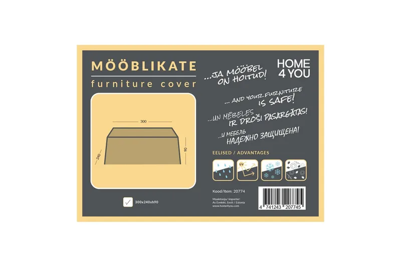 Møbelbeskyttelse 300x240x90 cm Værbestandig - Hagemøbler & utemiljø - Øvrig hagemøbler - Møbelbeskyttelse - Overtrekk hagemøbler