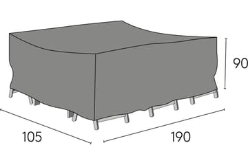 Møbeltrekk 105x190x90 cm Grå - Hillerstorp - Hagemøbler & utemiljø - Øvrig hagemøbler - Møbelbeskyttelse - Overtrekk hagemøbler