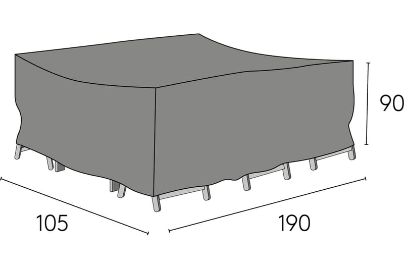 Møbeltrekk 105x190x90 cm Grå - Hillerstorp - Hagemøbler & utemiljø - Øvrig hagemøbler - Møbelbeskyttelse - Overtrekk hagemøbler