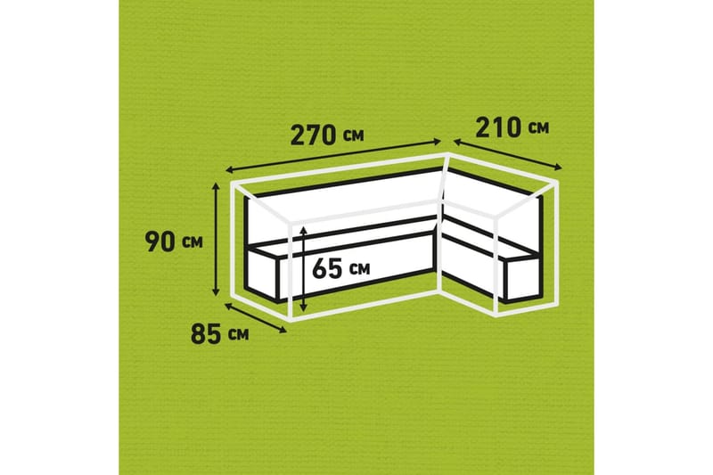 Madison Trekksett til hagesofa 270x210x90cm høyre grå - Overtrekk hagemøbler