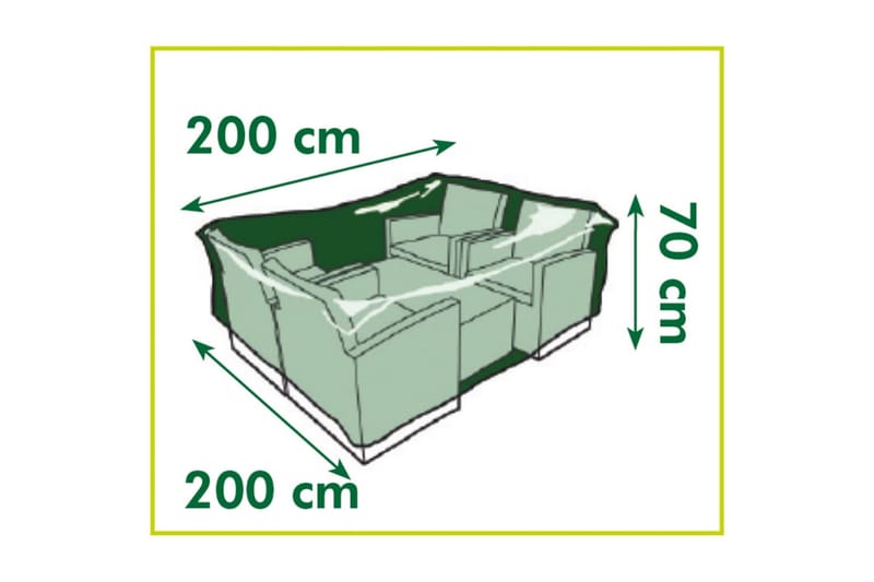 Nature Hagemøbeltrekk for lavt bord og stoler 200x200x70 cm - Overtrekk hagemøbler