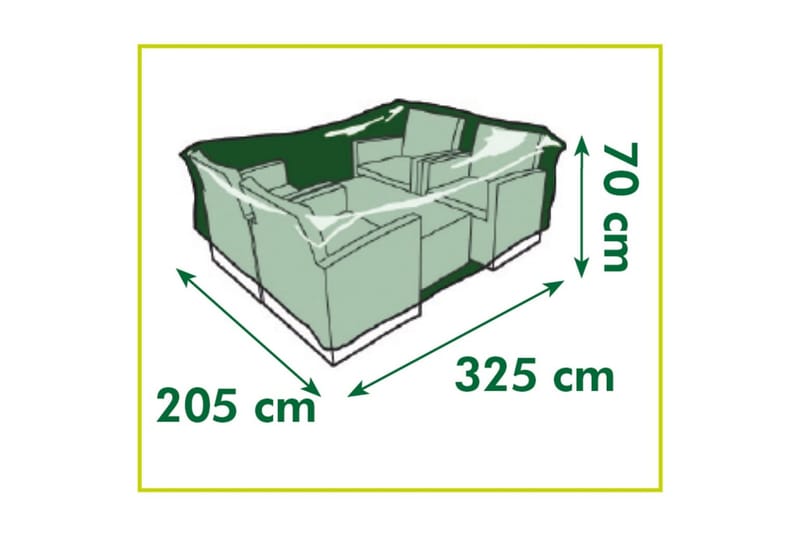 Nature Hagemøbeltrekk for lavt bord og stoler 325x205x70 cm - Overtrekk hagemøbler