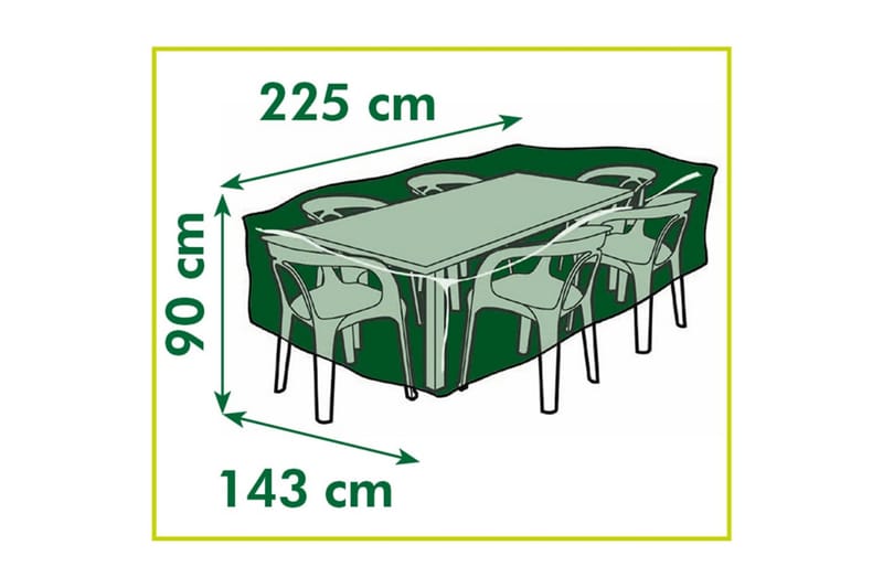 Nature Hagemøbeltrekk for rektangulre bord 225x143x90 cm - Overtrekk hagemøbler