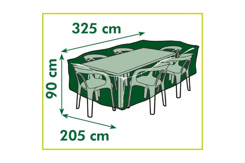 Nature Hagemøbeltrekk for rektangulre bord 325x205x90 cm -   - Overtrekk hagemøbler