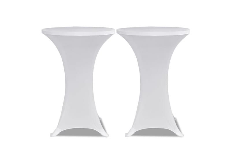 Stående bordduk Ø60 cm hvit strekk 4 stk - Hvit - Overtrekk hagemøbler