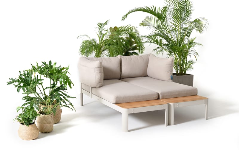 Portals Modulsett Utendørs 2× 2-seter sofaer - Korallsand - Hagemøbler & utemiljø - Loungemøbler - Loungegrupper