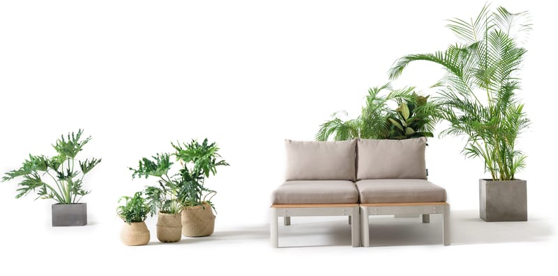 Portals Modulsett Utendørs 2× 2-seter sofaer - Korallsand - Hagemøbler & utemiljø - Loungemøbler - Loungegrupper