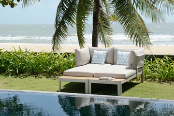 Portals Modulsett Utendørs 2× 2-seter sofaer - Korallsand - Hagemøbler & utemiljø - Loungemøbler - Loungegrupper