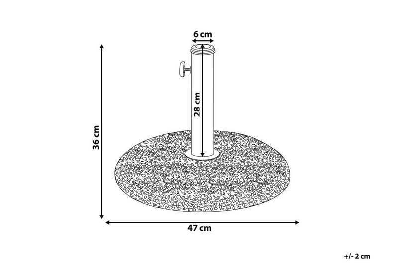 Parasollfot Concrete 47 cm - Hvit - Parasollfot