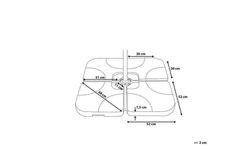 Sunny Parasollfotvekt 52 cm 4 Deler - Svart - Hagemøbler & utemiljø - Øvrig hagemøbler - Tilbehør hagemøbler - Parasollfot