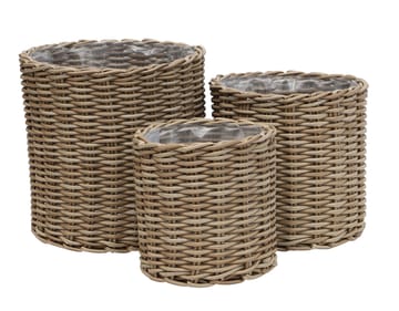 ENS Plantekurv Rund 2 stk 3-set - Grå - Hagemøbler & utemiljø - Balkong & terrasse - Balkongdyrking - Blomsterkasser