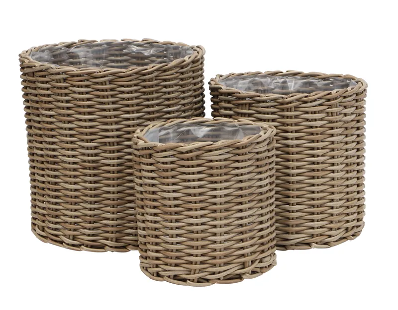 ENS Plantekurv Rund 2 stk 3-set, Grå
