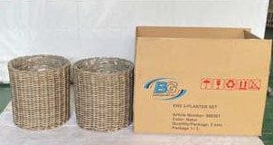 ENS Plantekurv Rund 2 stk 3-set - Grå - Hagemøbler & utemiljø - Balkong & terrasse - Balkongdyrking - Blomsterkasser