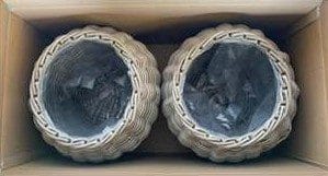 LEMMER Plantekurv Rund 2-pack - Grå - Hagemøbler & utemiljø - Balkong & terrasse - Balkongdyrking - Blomsterkasser