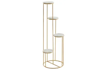 Stående hylle Wohnling Ekte marmortopp, blomsterstativ, gyllen metallbase, moderne stil - Hagemøbler & utemiljø - Balkong & terrasse - Balkongdyrking