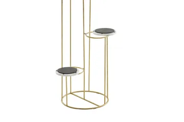 Stående hylle Wohnling Ekte marmortopp, blomsterstativ, gyllen metallbase, moderne stil - Hagemøbler & utemiljø - Balkong & terrasse - Balkongdyrking