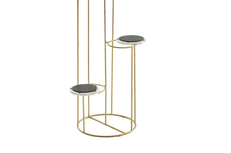 Stående hylle Wohnling Ekte marmortopp, blomsterstativ, gyllen metallbase, moderne stil - Hagemøbler & utemiljø - Balkong & terrasse - Balkongdyrking