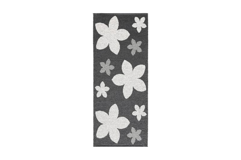 Plastmatte Flower 70x200 Vendbar PVC Svart - Horredsmattan - Filleryer