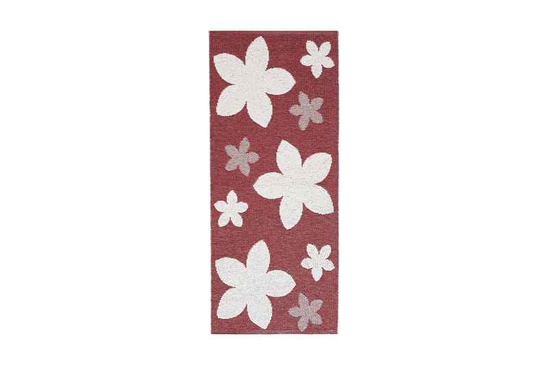 Plastmatte Flower 70x50 Vendbar PVC Rød - Horredsmattan - Plasttepper - Plastmatte balkong - Plastmatte kjøkken & kjøkkenteppe