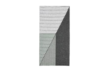 Plastmatte Stripe 70x140 Vendbar PVC Svart / Grønn